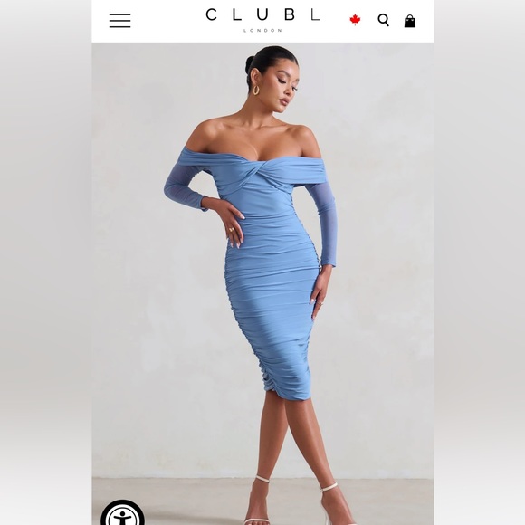 Club L London Neva Blue Midi Maternity Dress - Size 6 - Picture 1 of 6